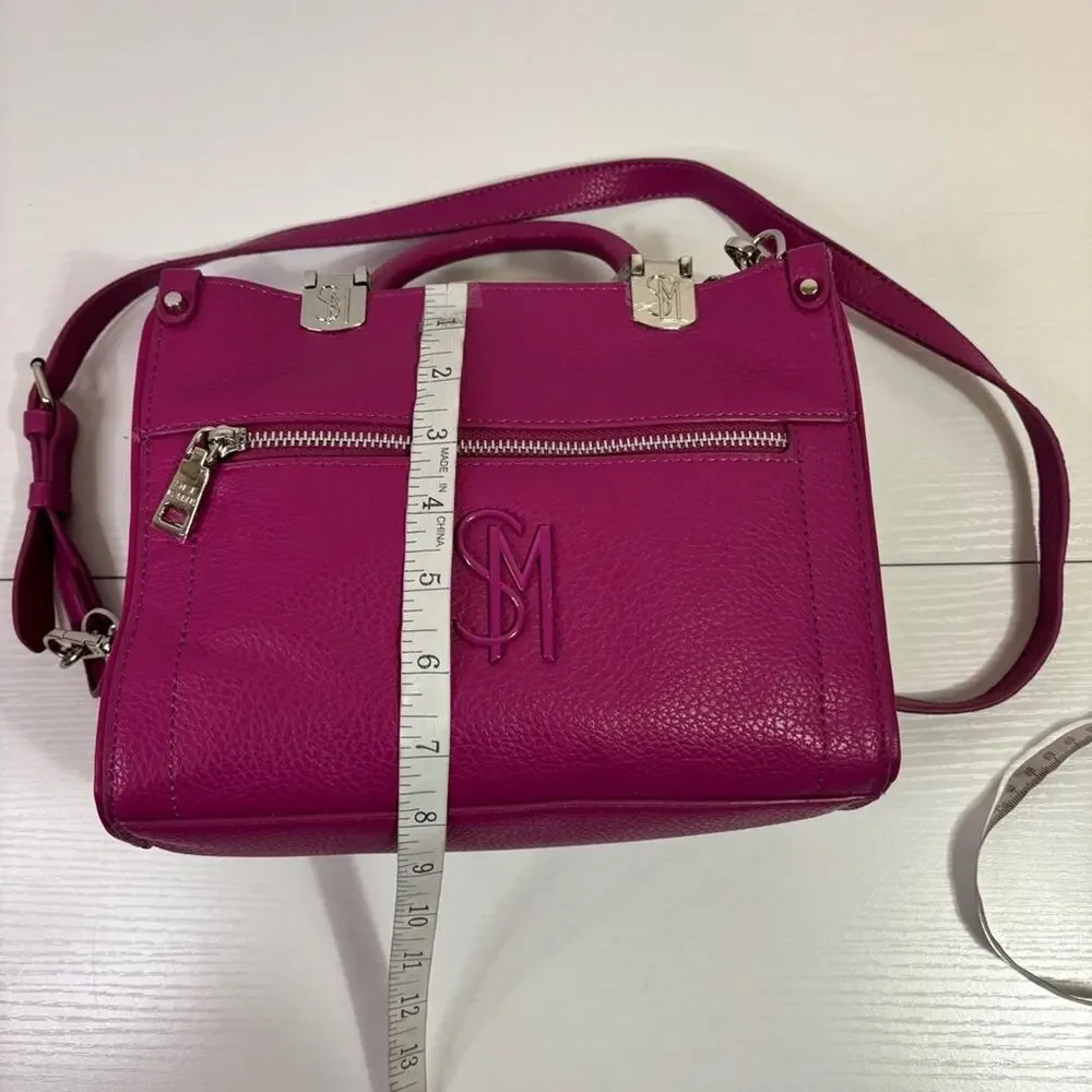 NWT Steve Madden Dark Fuschia Satchel Crossbody Purse with Coin Purse B10
